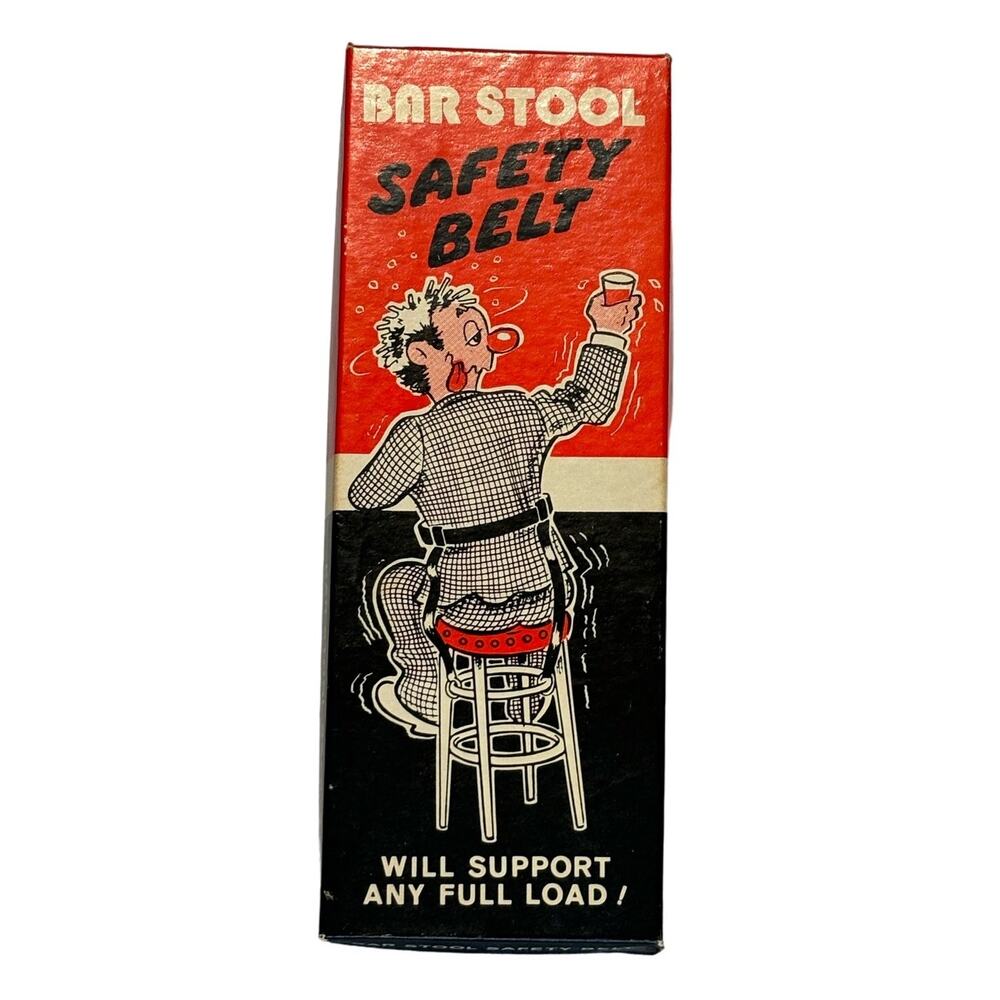 Vintage Gag Gift Bar Stool Safety Belt, 1978, EUC